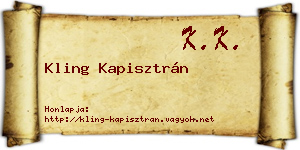 Kling Kapisztrán névjegykártya