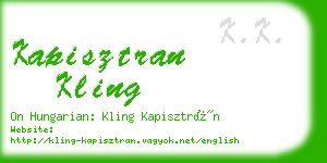kapisztran kling business card
